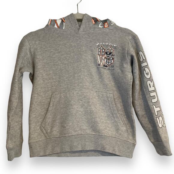 2023 Heather Gray White Sturgis Motorcycle Rally Bikercore Biker Sweatshirt S - Picture 2 of 16